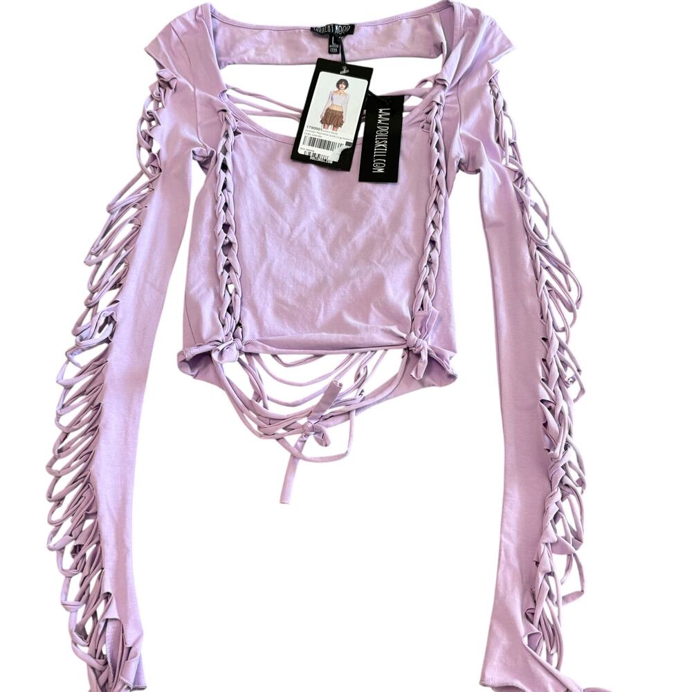 Dolls Kill Current Mood Alternative Spells Cutout Top Size Large Gothic Y2K